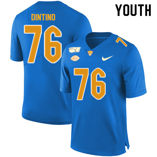 2019 Youth #76 Connor Dintino Pitt Panthers College Football Jerseys Sale-Royal